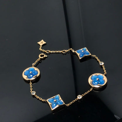 [ECHO ]STAR AND SUN 4 MOTIF BLUE BRACELET