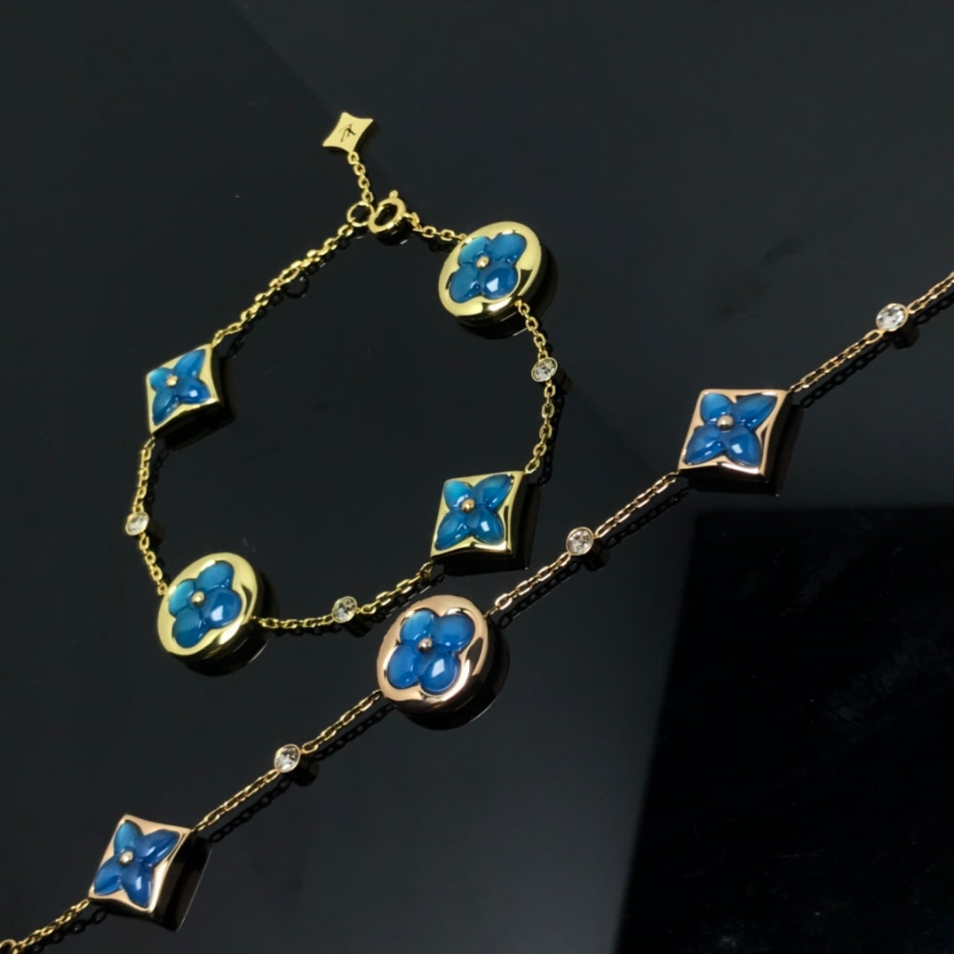 [ECHO ]STAR AND SUN 4 MOTIF BLUE BRACELET