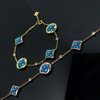 [ECHO ]STAR AND SUN 4 MOTIF BLUE BRACELET