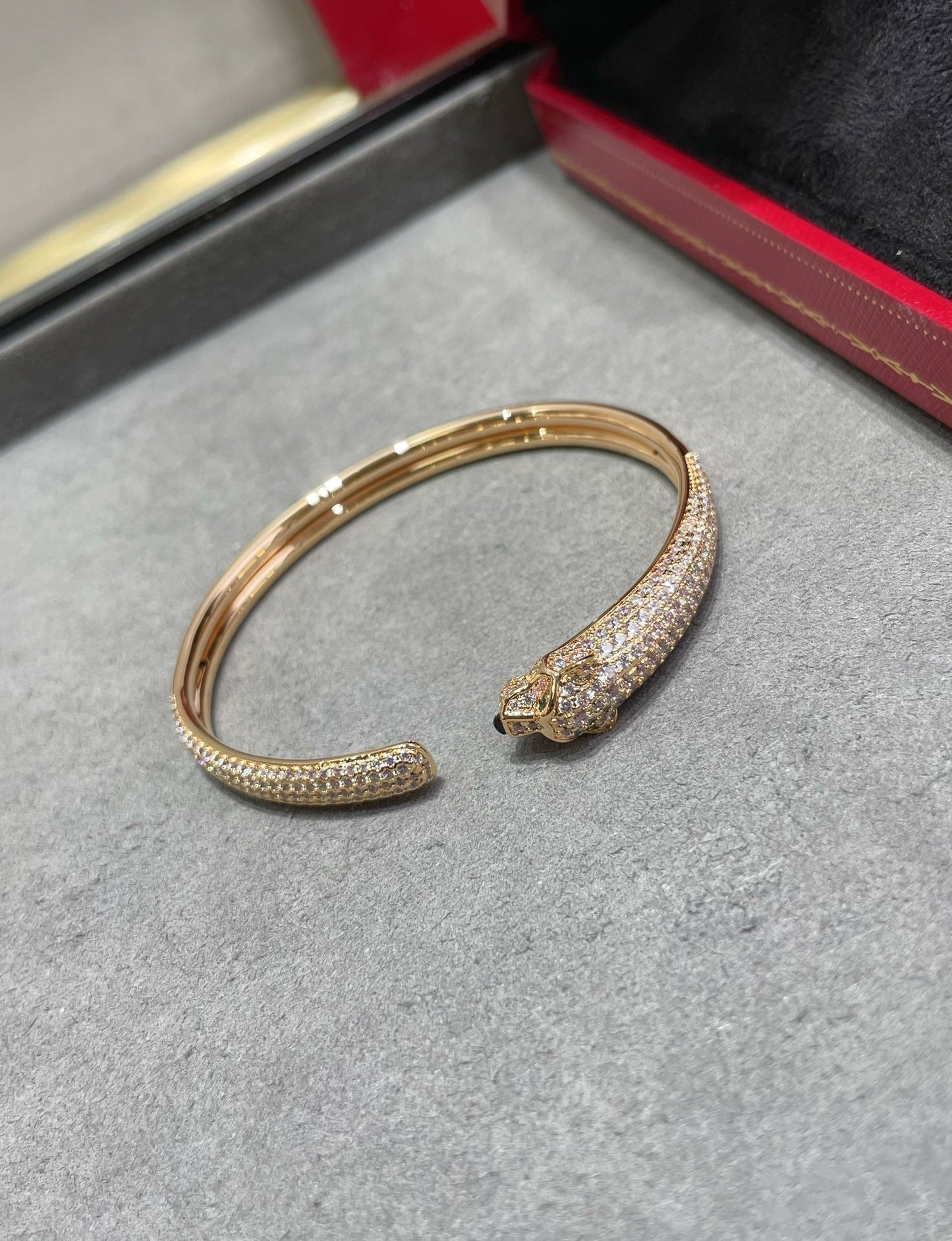 [ECHO ]PANTHERE FULL DIAMOND OPEN BRACELET