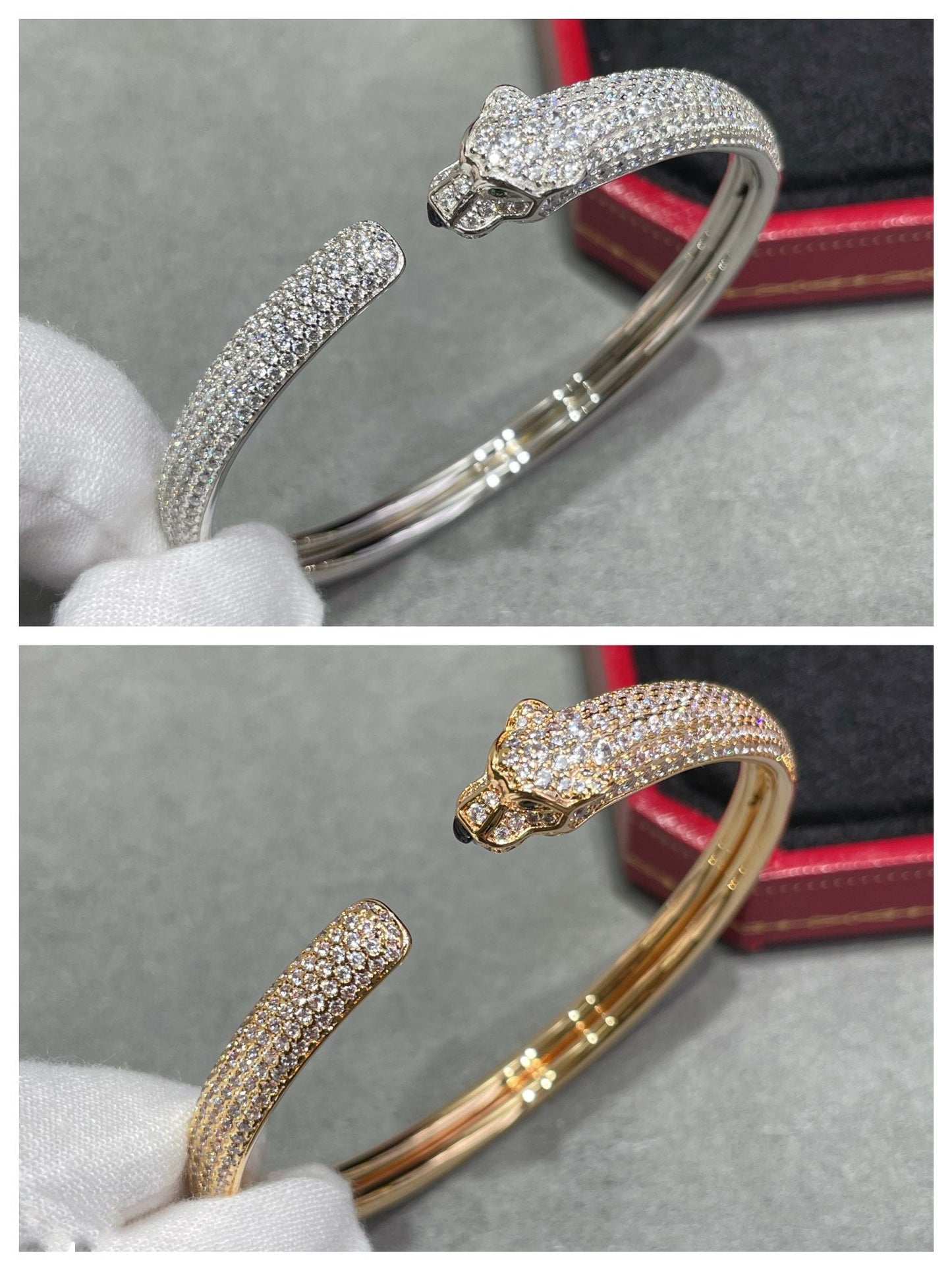 [ECHO ]PANTHERE FULL DIAMOND OPEN BRACELET