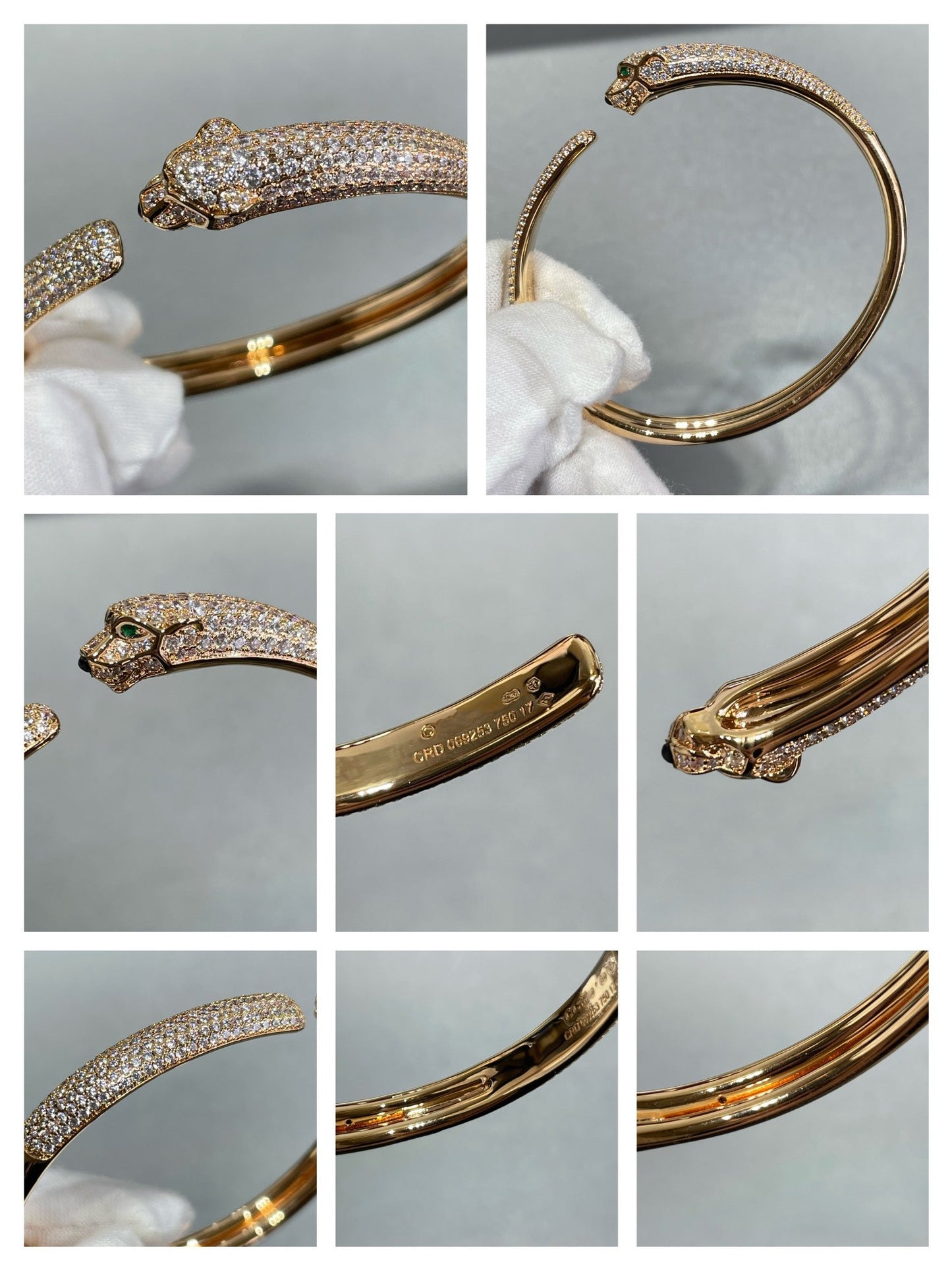 [ECHO ]PANTHERE FULL DIAMOND OPEN BRACELET