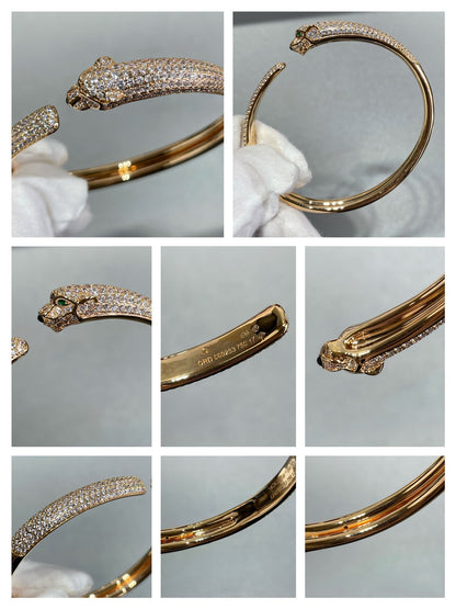 [ECHO ]PANTHERE FULL DIAMOND OPEN BRACELET