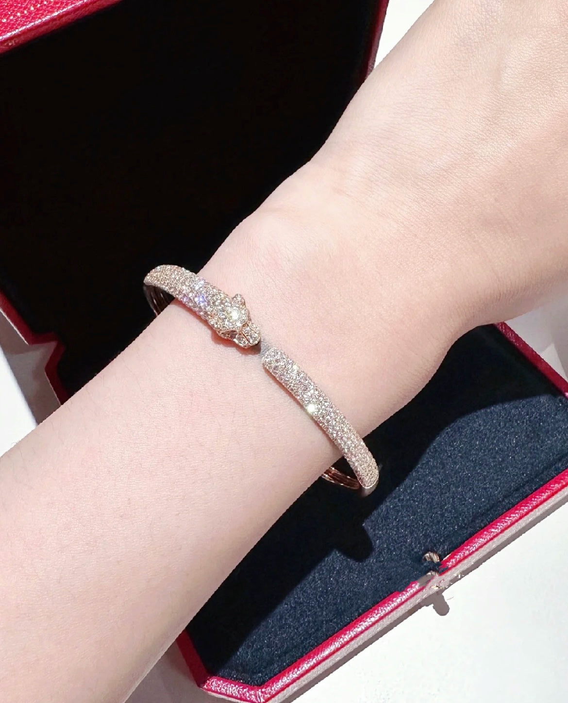 [ECHO ]PANTHERE FULL DIAMOND OPEN BRACELET