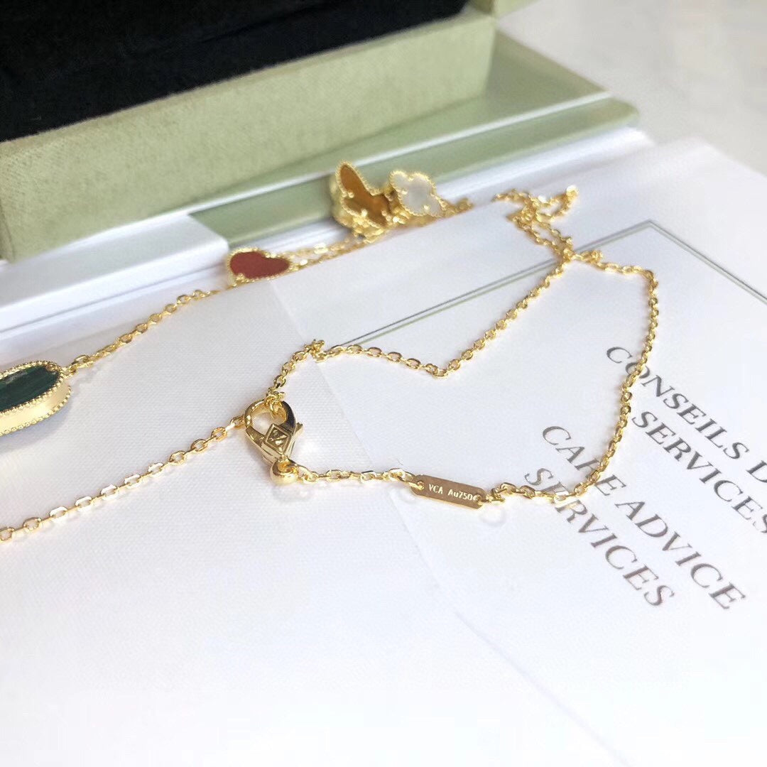 [ECHO ]LUCKY SPRING 4 MOTIFS ROSE GOLD NECKLACE