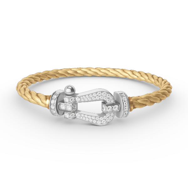 [ECHO ]FORCE LARGE HORSESHOE FULL DIAMOND BRACELET SILVER