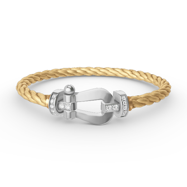 [ECHO ]FORCE LARGE HORSESHOE HALF DIAMOND BRACELET SILVER