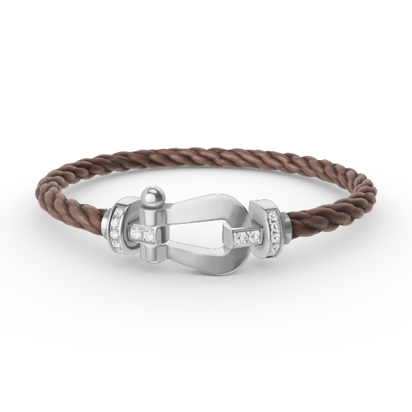 [ECHO ]FORCE LARGE HORSESHOE HALF DIAMOND BRACELET SILVER