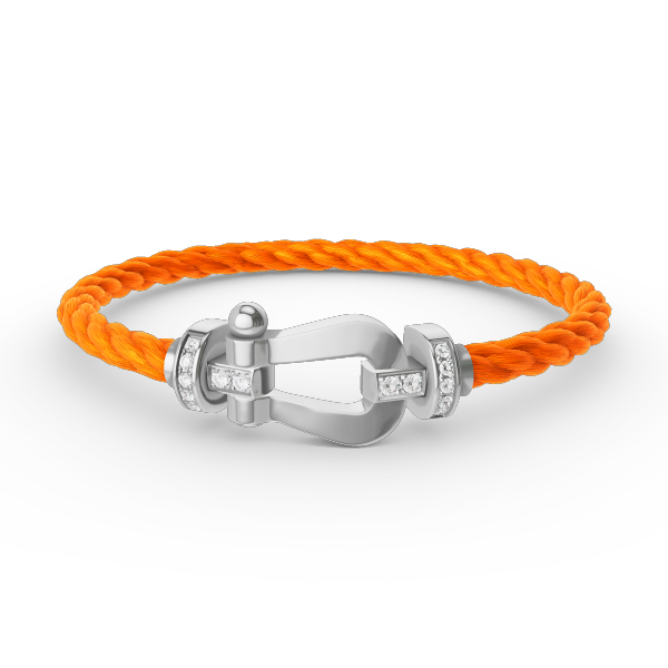 [ECHO ]FORCE LARGE HORSESHOE HALF DIAMOND BRACELET SILVER