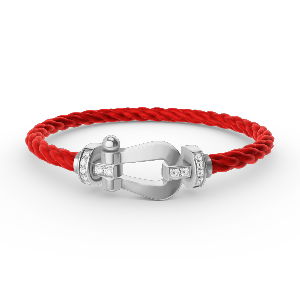 [ECHO ]FORCE LARGE HORSESHOE HALF DIAMOND BRACELET SILVER