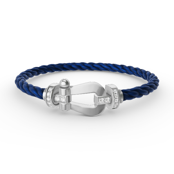 [ECHO ]FORCE LARGE HORSESHOE HALF DIAMOND BRACELET SILVER