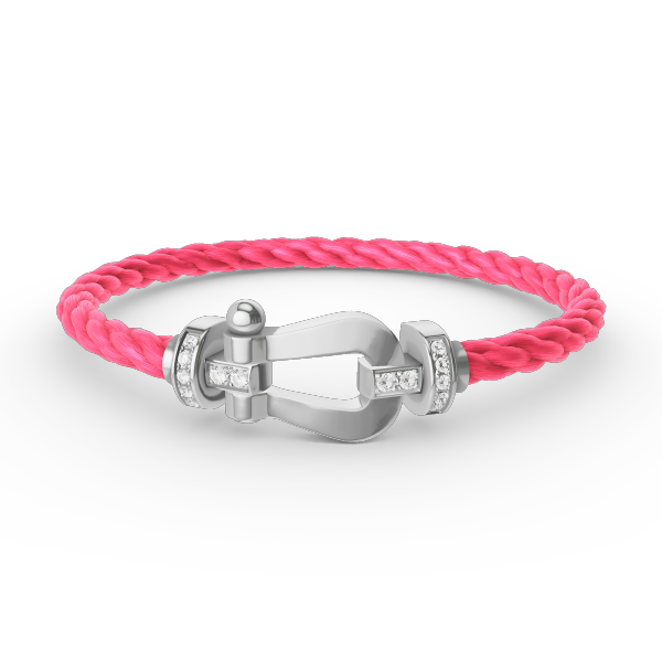[ECHO ]FORCE LARGE HORSESHOE HALF DIAMOND BRACELET SILVER