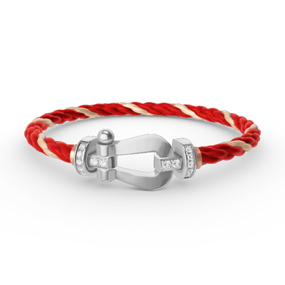 [ECHO ]FORCE LARGE HORSESHOE HALF DIAMOND BRACELET SILVER