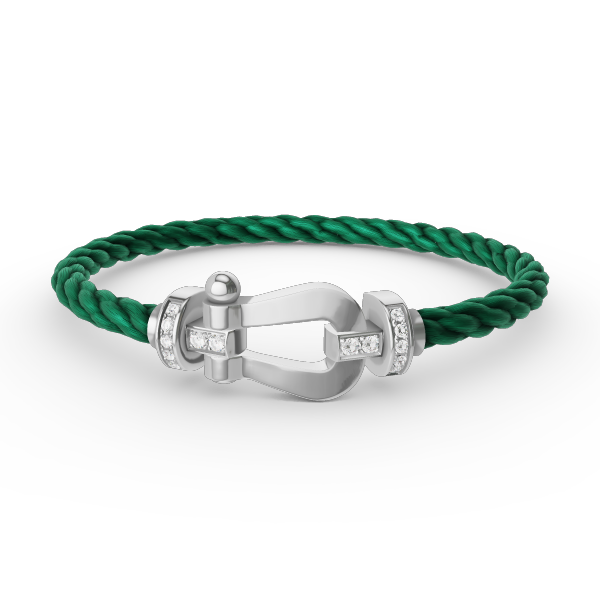 [ECHO ]FORCE LARGE HORSESHOE HALF DIAMOND BRACELET SILVER