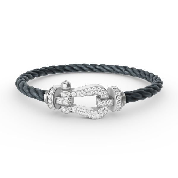 [ECHO ]FORCE LARGE HORSESHOE FULL DIAMOND BRACELET SILVER