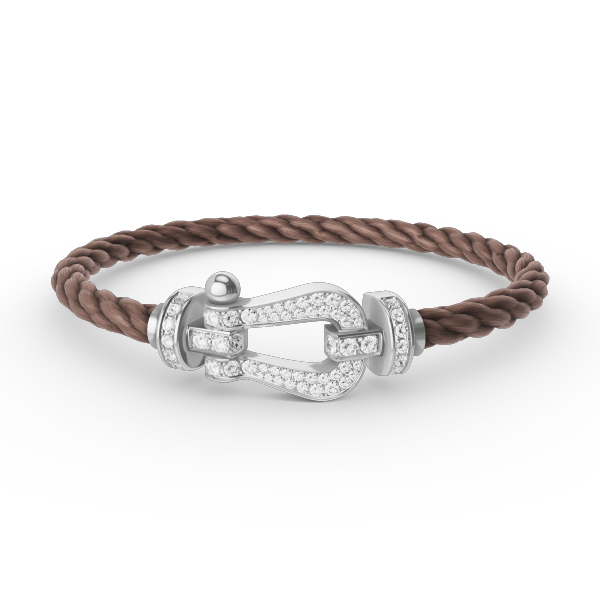 [ECHO ]FORCE LARGE HORSESHOE FULL DIAMOND BRACELET SILVER