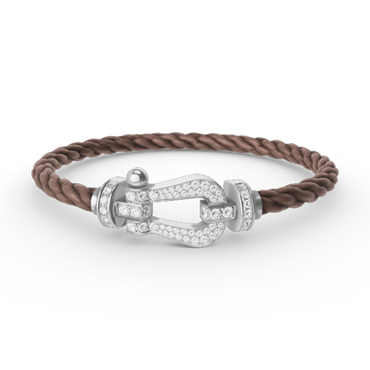 [ECHO ]FORCE LARGE HORSESHOE FULL DIAMOND BRACELET SILVER