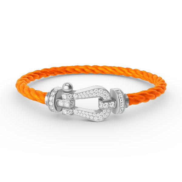 [ECHO ]FORCE LARGE HORSESHOE FULL DIAMOND BRACELET SILVER