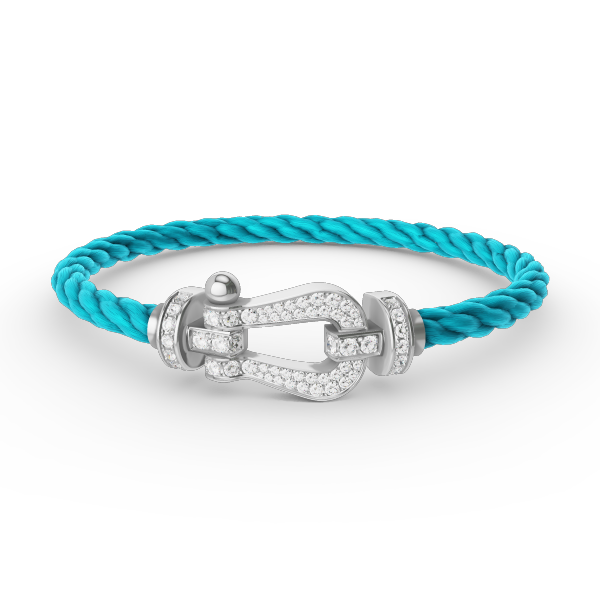 [ECHO ]FORCE LARGE HORSESHOE FULL DIAMOND BRACELET SILVER