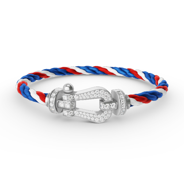 [ECHO ]FORCE LARGE HORSESHOE FULL DIAMOND BRACELET SILVER