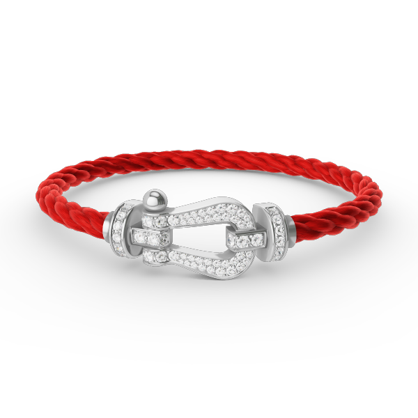 [ECHO ]FORCE LARGE HORSESHOE FULL DIAMOND BRACELET SILVER