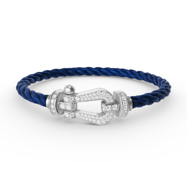 [ECHO ]FORCE LARGE HORSESHOE FULL DIAMOND BRACELET SILVER