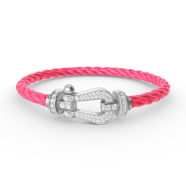 [ECHO ]FORCE LARGE HORSESHOE FULL DIAMOND BRACELET SILVER