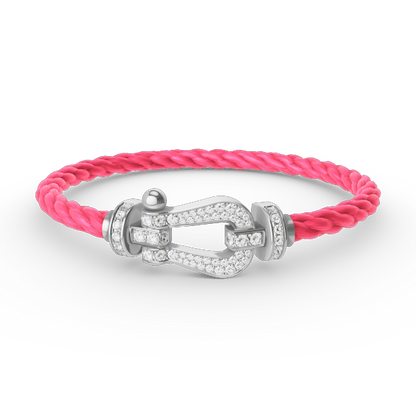 [ECHO ]FORCE LARGE HORSESHOE FULL DIAMOND BRACELET SILVER