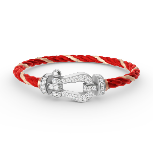 [ECHO ]FORCE LARGE HORSESHOE FULL DIAMOND BRACELET SILVER