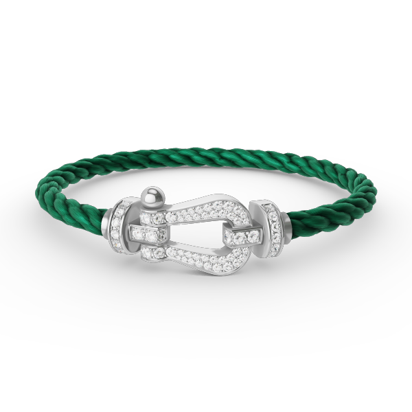 [ECHO ]FORCE LARGE HORSESHOE FULL DIAMOND BRACELET SILVER