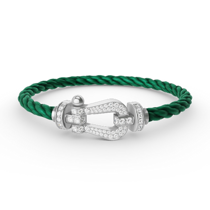 [ECHO ]FORCE LARGE HORSESHOE FULL DIAMOND BRACELET SILVER
