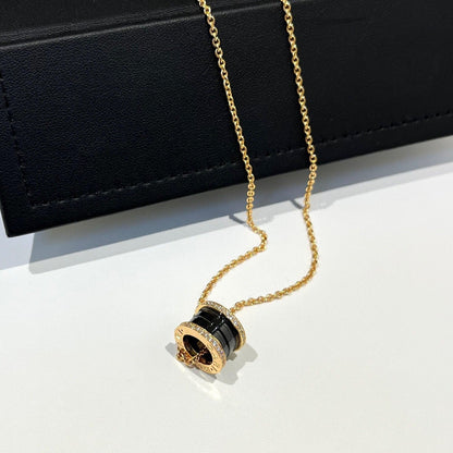 [ECHO ]ZERO 1 BLACK CERAMIC DIAMOND PINK GOLD NECKLACE