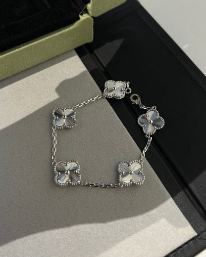 [ECHO ]CLOVER SILVER 5 MOTIFS BRACELET