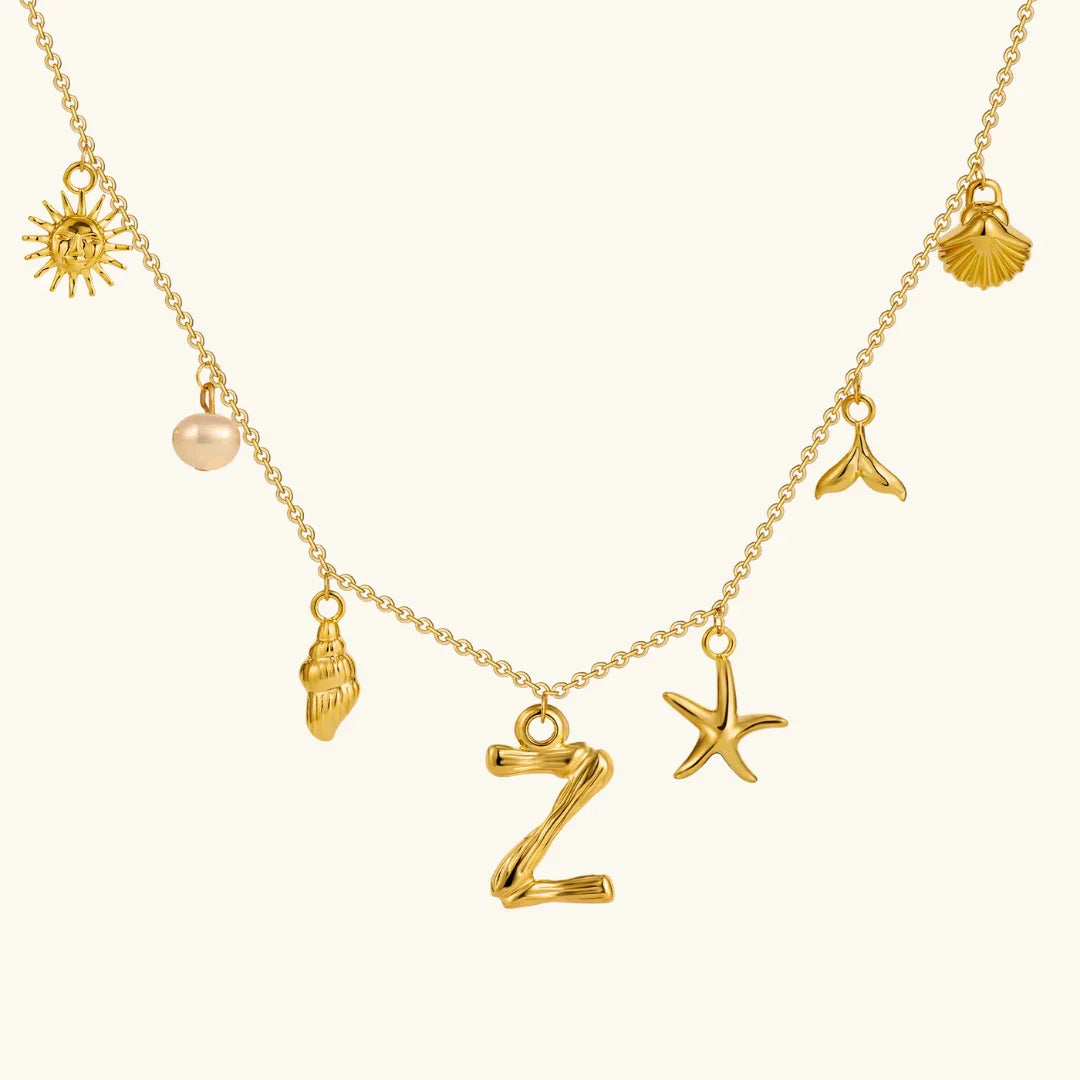 [Echo Fine]Avaria Ocean Initial Necklace
