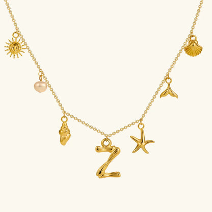 [Echo Fine]Avaria Ocean Initial Necklace