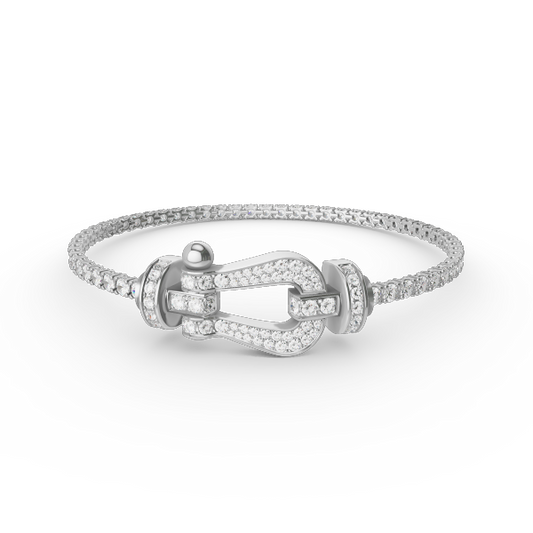 [ECHO ]FORCE  LARGE HORSESHOE FULL DIAMOND TENNIS BRACELET