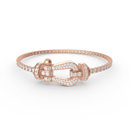 [ECHO ]FORCE  LARGE HORSESHOE FULL DIAMOND TENNIS BRACELET