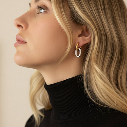 [Echo Fine]Pippa Two Tone Double Hoops